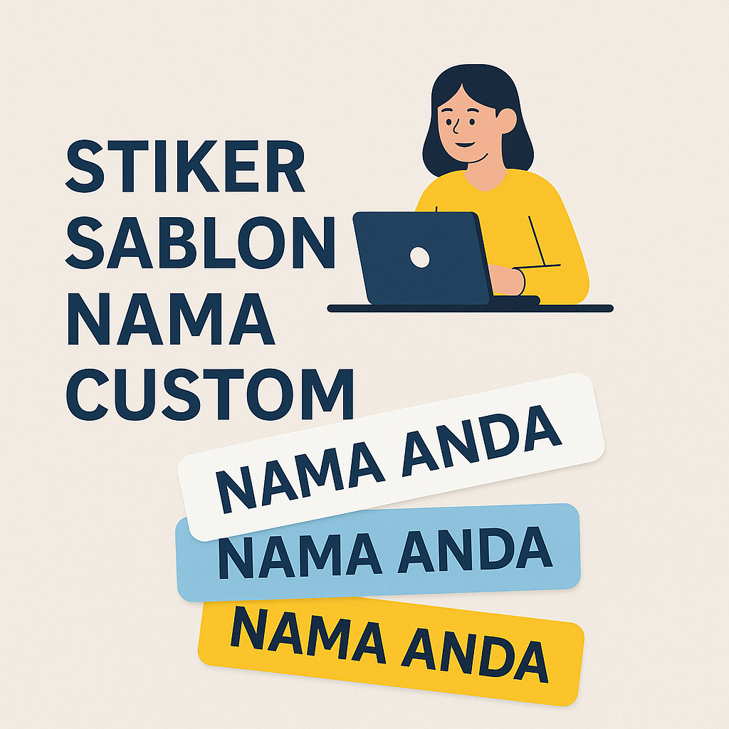 stiker sablon nama custom